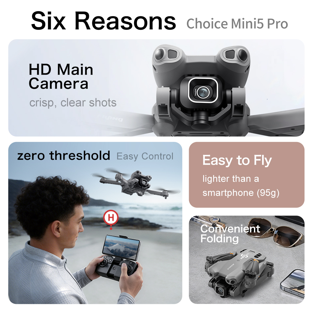 Original Mini 5 Drone 8K HD Du - Drone Camera Vlog ulasan dan harga